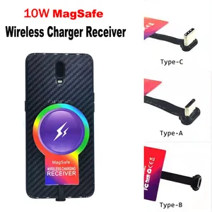 10w magnetic fast wireless charger receiver qi wireless charging adapter for samsungxiaomilggooglehuawei etc non qi phones free global shipping