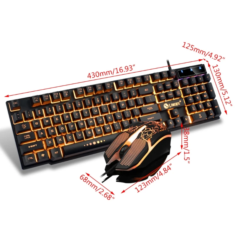 

2022 New GTX300 USB Wired 104 Keys RGB Backlight Ergonomic Gaming Mouse Keyboard Set