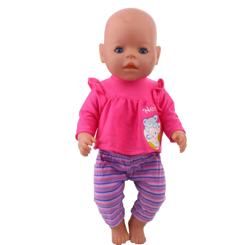 3 шт./компл. костюм + шапочка Одежда для кукол 43 см ухода за ребенком мам Baby Doll милые