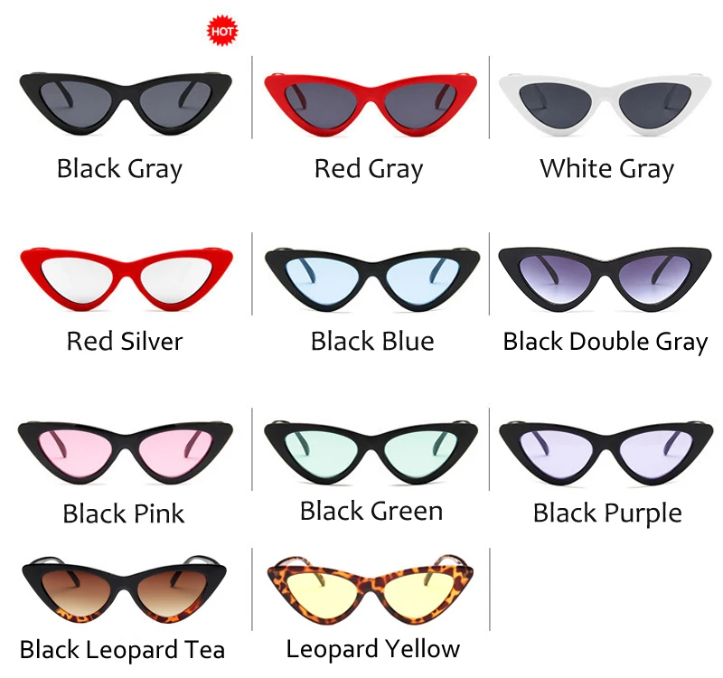 Солнцезащитные очки кошачий глаз женские винтажные пикантные маленькие