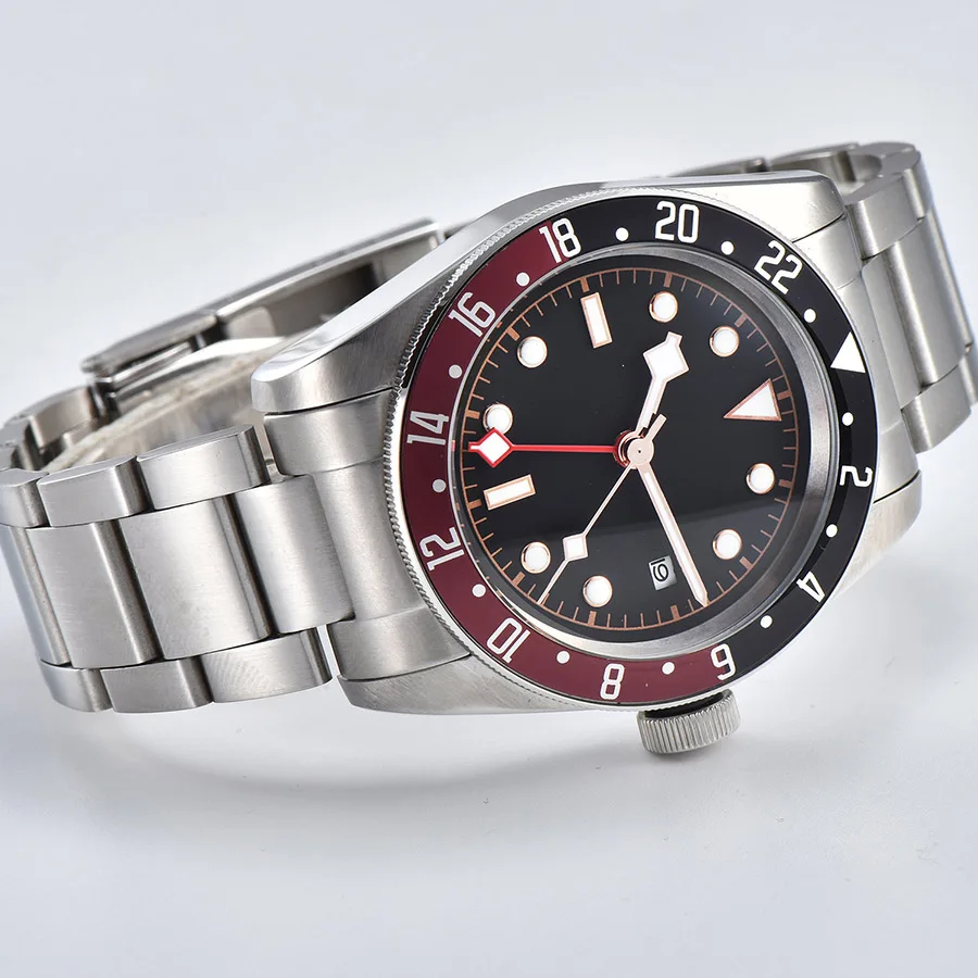 GMT автоматические механические часы для мужчин Дата водонепроницаемые