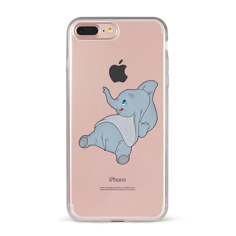 TPU Силиконовый чехол с изображением животных Дамбо Винни для iPhone X XS MAX XR 8 7 6 6S Plus 5 5S SE XS MAX, чехол для телефона - Цвет: TPU