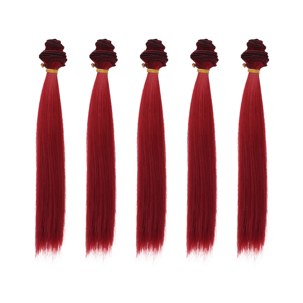 

5pcs Doll Wig DIY Doll Accessories Straight Curly Synthetic Fiber Wig Long Hair High Temperature Fashion Imitation Wool Doll