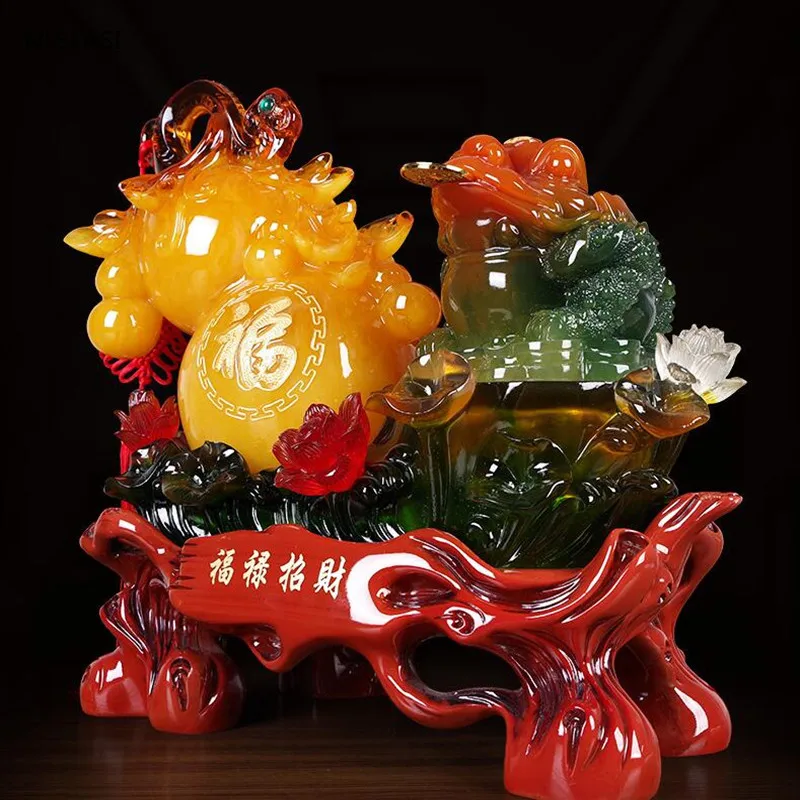 Китайская Тыква из смолы Золотая жаба фигурки украшения скульптура поделки