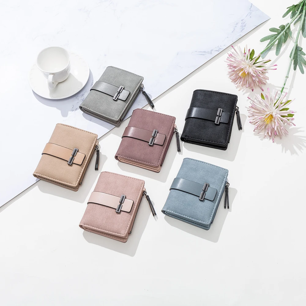 MIXY Wallet Fashion PU Women's Zipper Hasp Women Purses Solid Credit Card Holder Small For Ladies New | Багаж и сумки