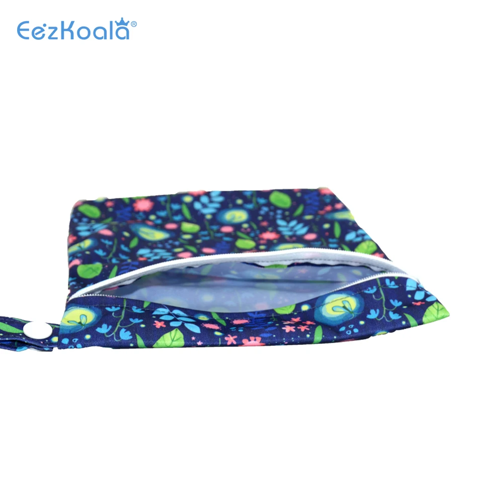 EezKoala-Mini bolsa h&uacute;meda para pa&ntilde;al de tela para beb&eacute;, bolsa para almohadillas menstruales de 18x25cm, impermeable, Reusable y lavable-3