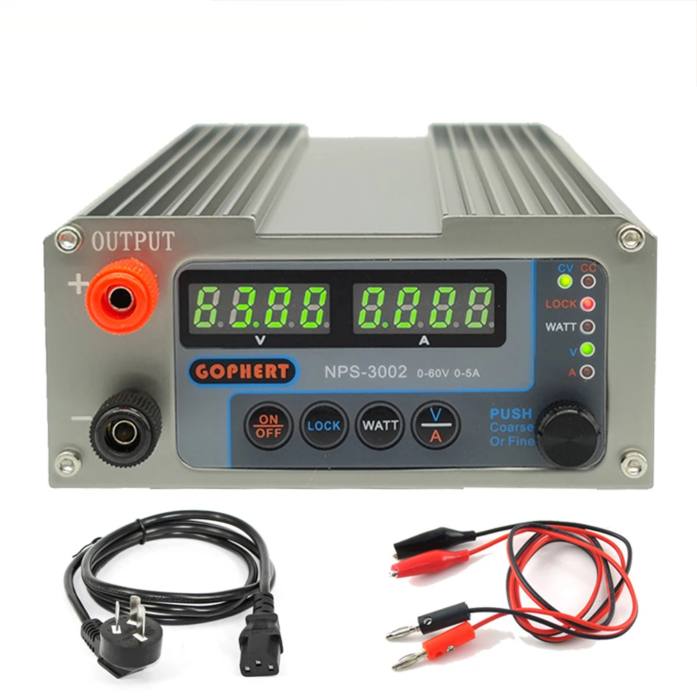 Новый Регулируемый цифровой импульсный источник питания Gophert NPS-3002  0-60 в 0-5 А постоянного тока 110220 В переменного тока на 60 В  постоянного тока 5 А трансформатор | AliExpress