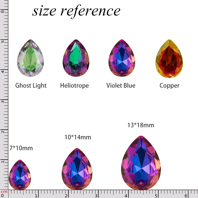 Яркие Heliotrope Tear Drop K9 стеклянные стразы объемные стразы клей на одежду ремесла Ювелирные изделия Аксессуары