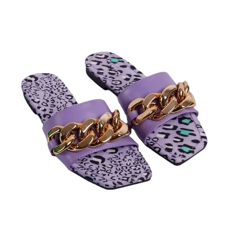 

Ladies Slippers Home Non-slip Comfortable Flat Shoes Fashion Metal High Quality Hot Sale Beach Shoes Sandals Light Women Slipper