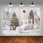 Виниловый фон для фотосъемки Avezano с изображением рождественской елки снега омелы венка