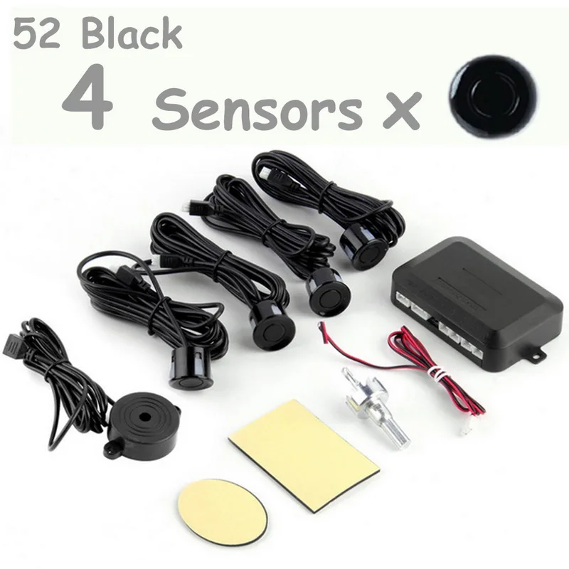 

Car Parking Sensors 4 Sensors Auto Reverse Reversing Rear Assistance Backup Park Radar Buzzer Audio Alarm Kit System 8 Colors