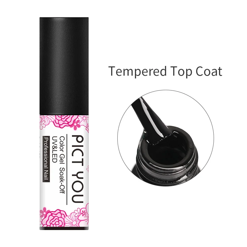 Tempered Top Coat PICT YOU 5 мл Розовый Красный Цвет Гель-лак замачиваемый УФ-Гель-лак Одноцветный гель для дизайна ногтей долговечные ногти 53 цвета - Цвет: Tempered Top Coat