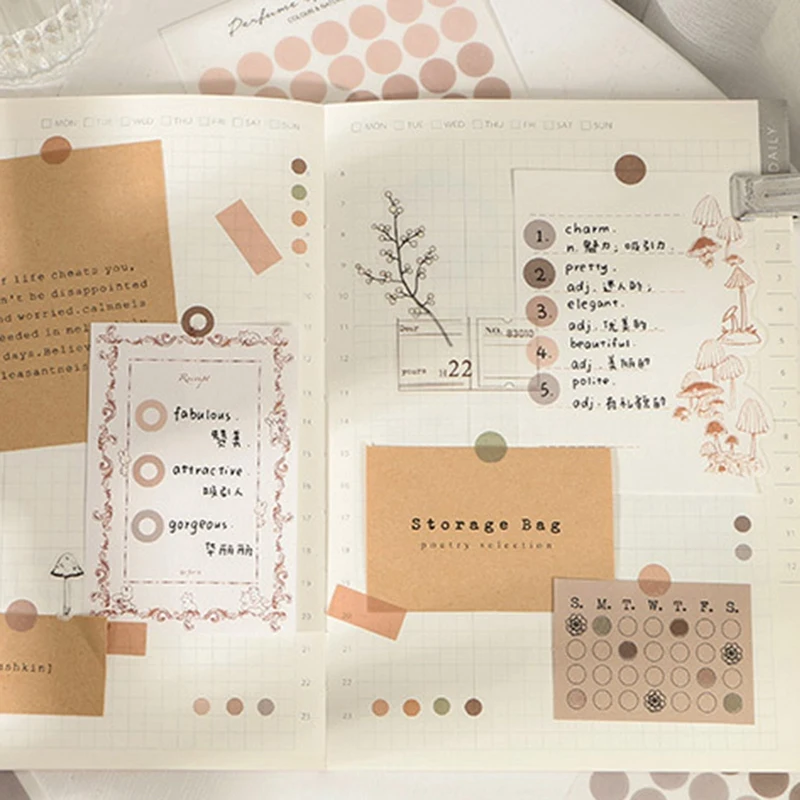 

Cute Solid Color Stickers Kawaii Dot Stationery Stickers Paper Adhesive Sticker For Kids DIY Scrapbooking Albums Supplies