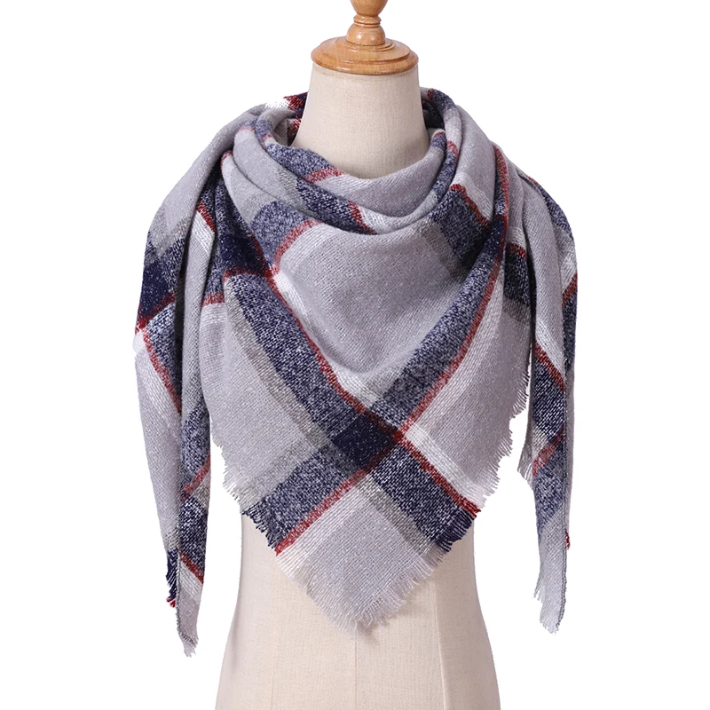 2020 Новый Модный женский трикотажный зимний шарф теплый кашемировый треугольный