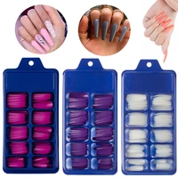 100pcs mixed candy color fake nails full mask matte acrylic ballerina fake nails diy beauty coffinfakenail extension tool cl03