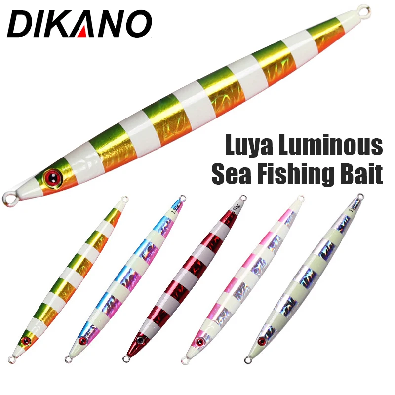 

1pc Slow Jig Sea Fishing Jigging Lure Luminous For Winter Fishing 100g 150g 200g 250g 300g 400g Lure Saltwater Metal Jigs Gear