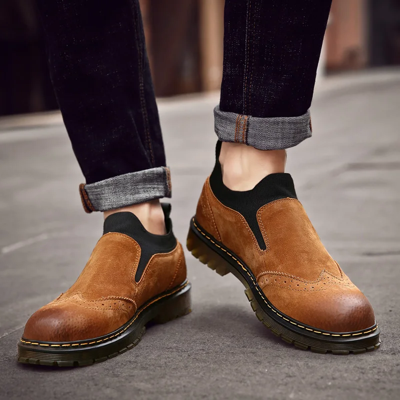 

Handmade Breathable Men Oxford Shoes outdoor fashion Top Quality Dress Shoes Men Flats Sneakers Men suede Leather Martin Shoes 4