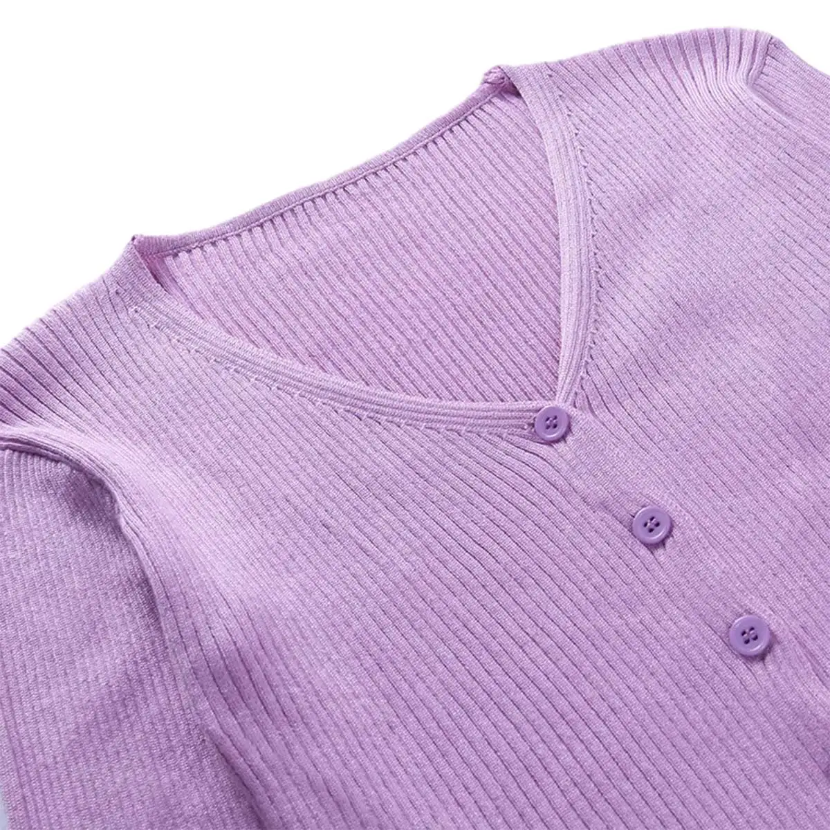 

Women Long Sleeve Kniting Cardigan V-neck Sexy Top Fashion Buttons Front Solid Top for Women Ladies