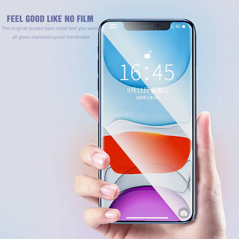 Полное покрытие закаленное стекло для iPhone 11 Pro XR X XS MAX Max защита экрана защитное на