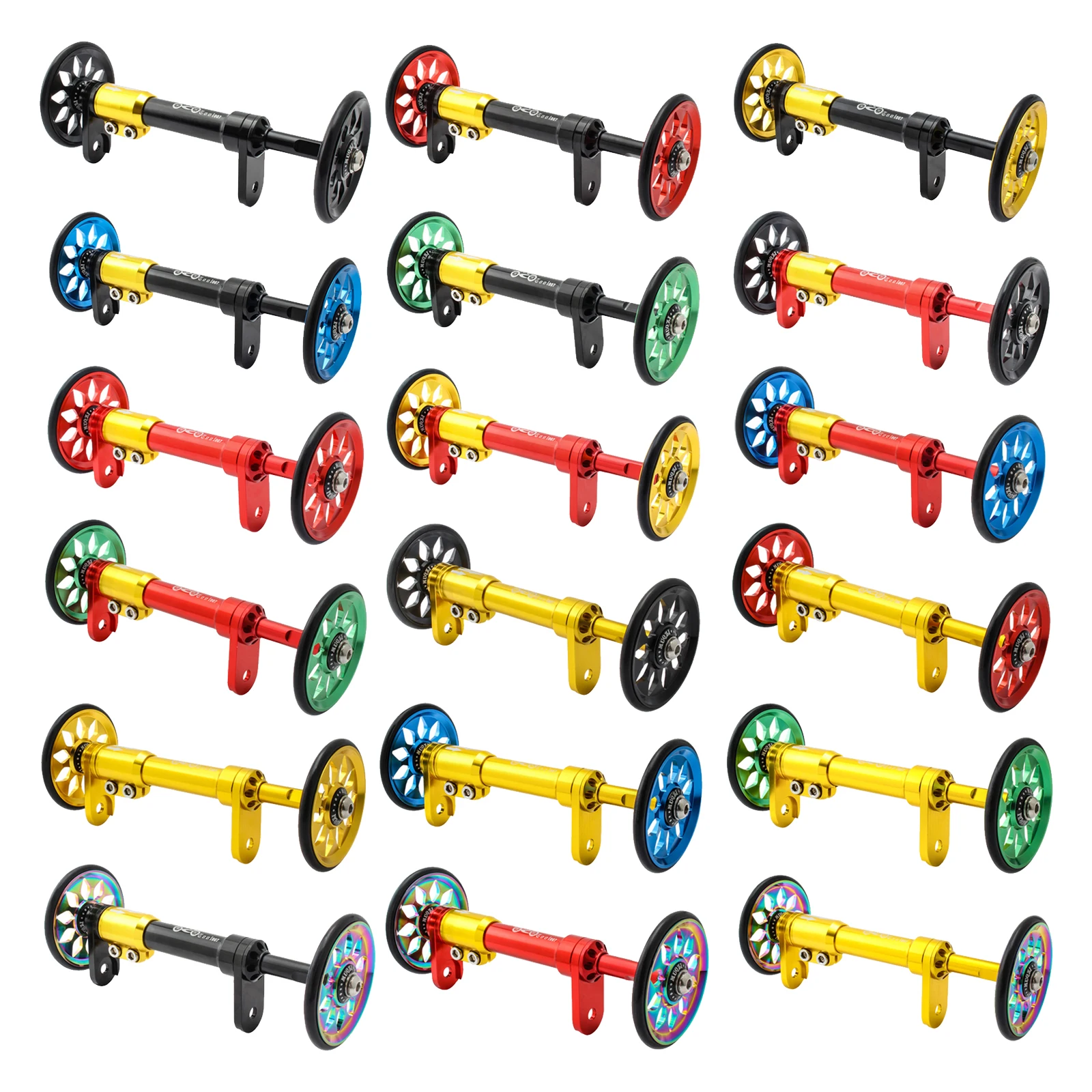 

Folding Bike Easy Wheel Extension Rod Set for Brompton, Durable Outdoor Sports Telescopic Rod Aluminum Alloy