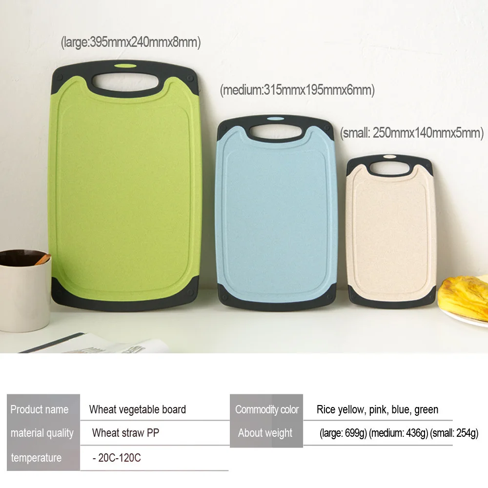 Пластиковая разделочная доска для пшеницы соломы фруктов овощей Нескользящие