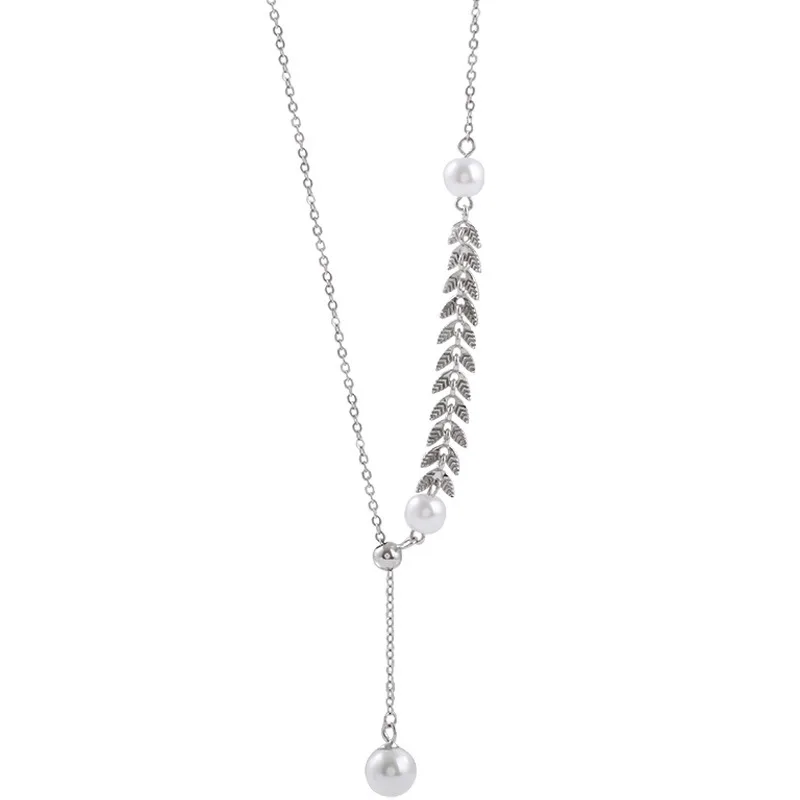 

Hot Sale Korean Wheat and Pearl Sweet Niche Simple Pendant Necklace 2021 New Top Women Jewelry Fashion Trend for Party, Wedding