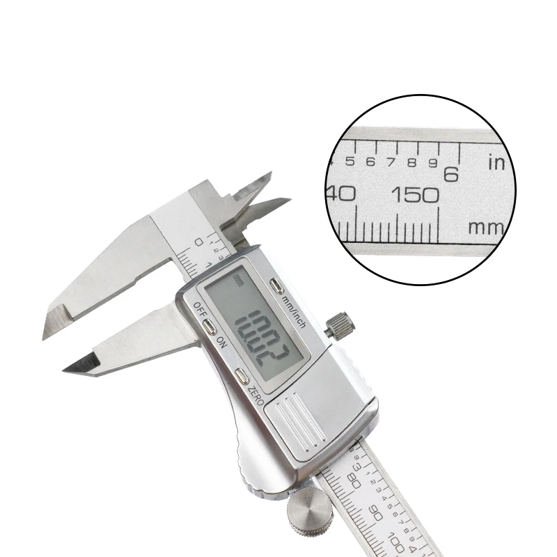 

CMCP Stainless Steel 0-150mm Digital Caliper Metric/Inch Vernier Calipers Electronic Vernier Caliper Measuring Tool
