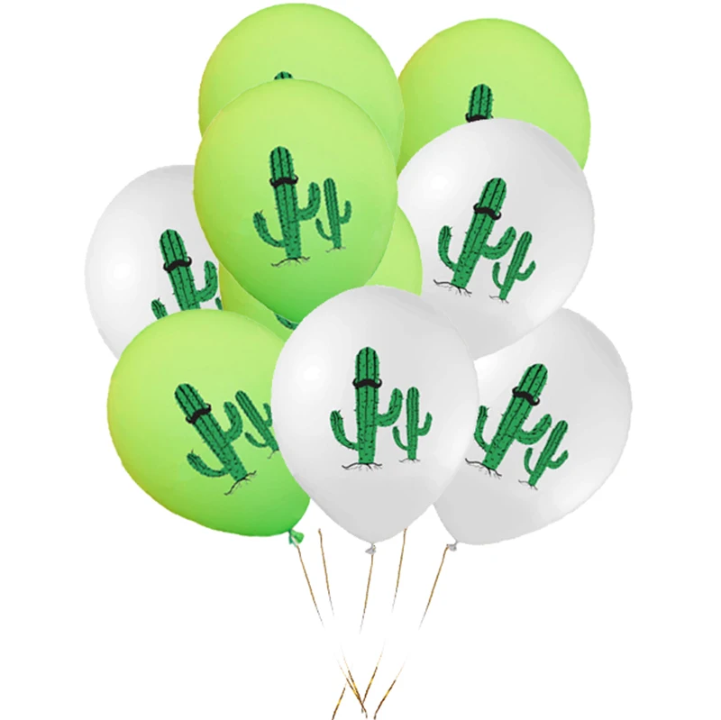 10pcs cactus Fiesta вечерние украшения Мексиканская вечерние поставки красочные Альпака кактус Fiesta Виниловый фон с шарами кактус Фольга шары девичник - Цвет: 10pcs cactus