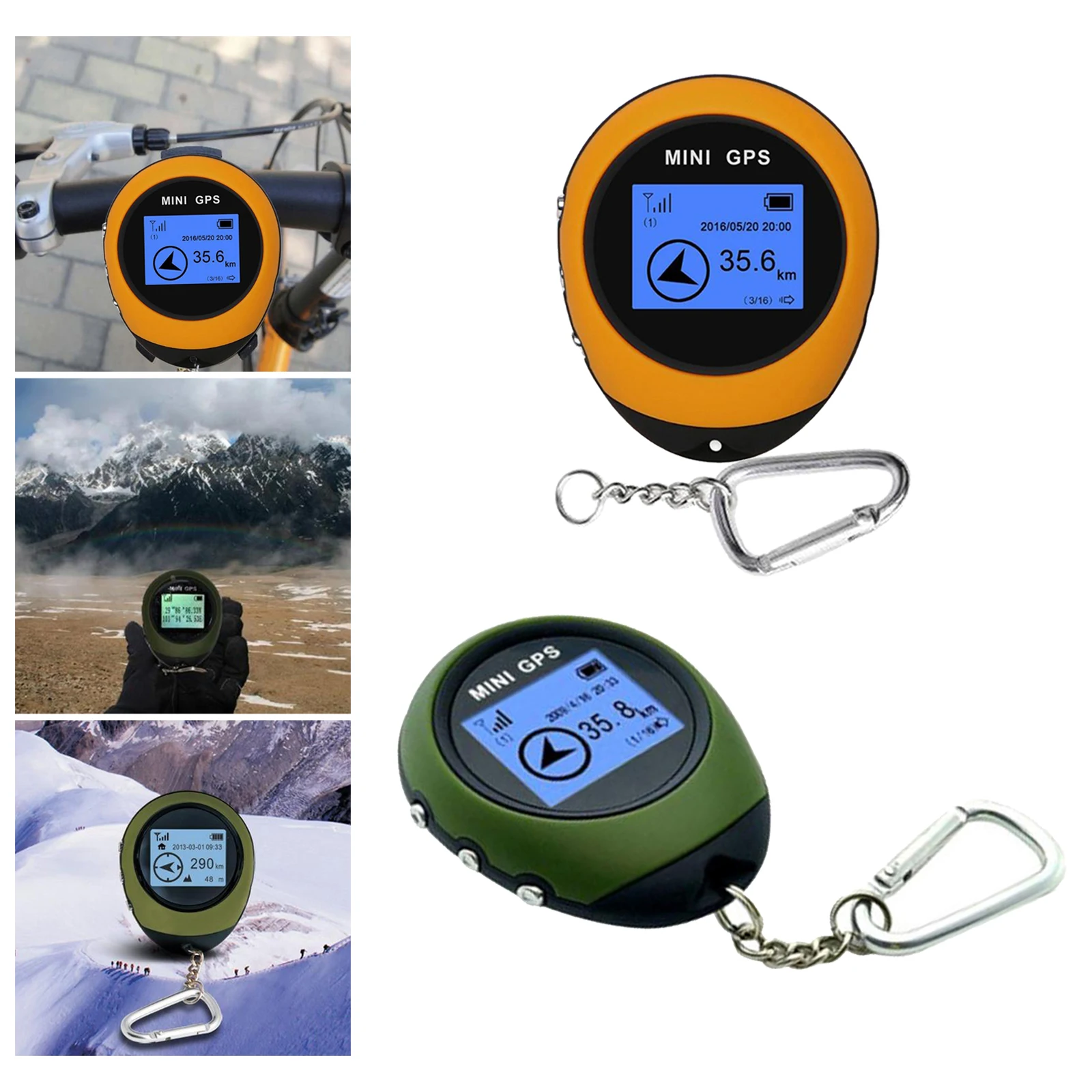 

GPS Navigation Location Finder Tracker with Keychain USB Rechargeable for Outdoor Activities, Biking, Traveling, Backpacking