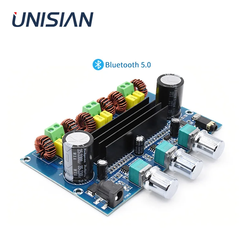 Плата усилителя мощности аудио UNISIAN TPA3116 5 0 Bluetooth 2 1 50 Вт x2 + бас 100 TPA3116D2 Hi Fi цифровой