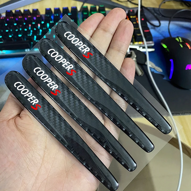 

Car Decor Door Carbon Fiber Texture Anticollision Strip Stickers for Mini Cooper OneS JCW R55 R56 R50 R53 R60 F55 F56 Countryman