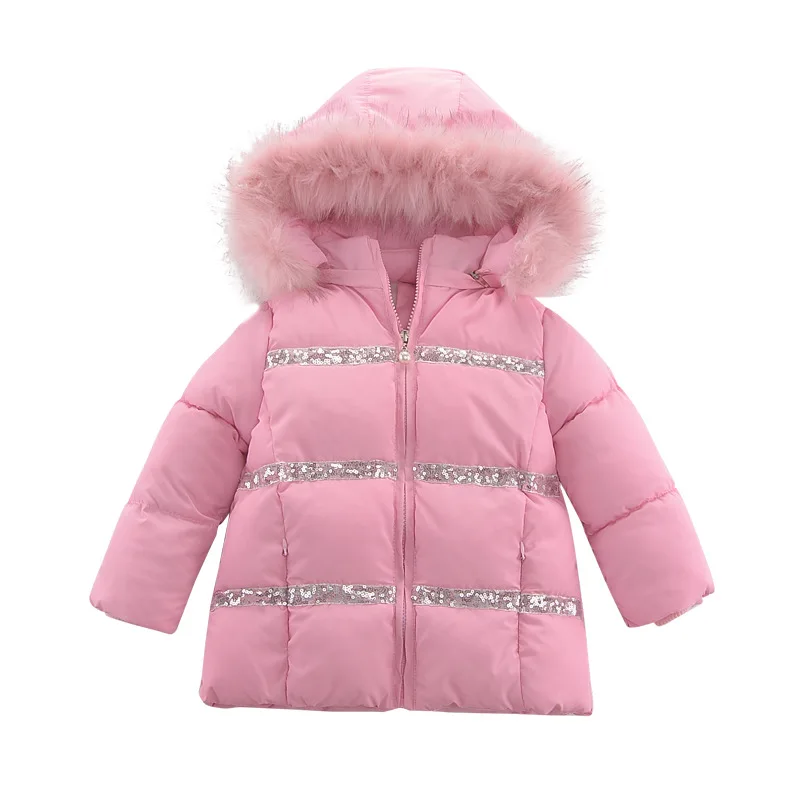 

Куртка для девочек 2-8 лет, с мехом, с блестками