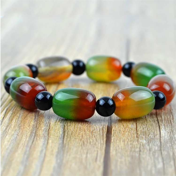 Браслет из черного агата и нефрита мужской женский браслет натурального