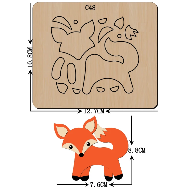 Новый лиса деревянный под давлением Скрапбукинг C-48 Трафаретный вырубной штамп