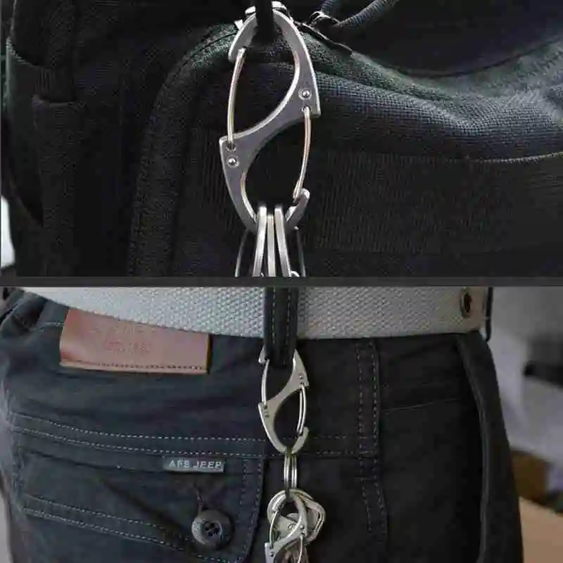 

Titanium Alloy Carabiner Key Chain Camping Buckle Clip Hook Key Chain Key Ring Key Hook Camping Rock Climbing Mini Key Chain