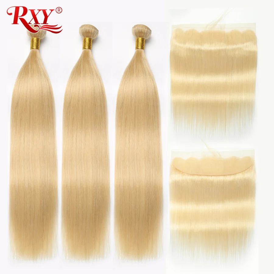 613 пучков с фронтальной бразильской прямой человеческие волосы светлые пучки не