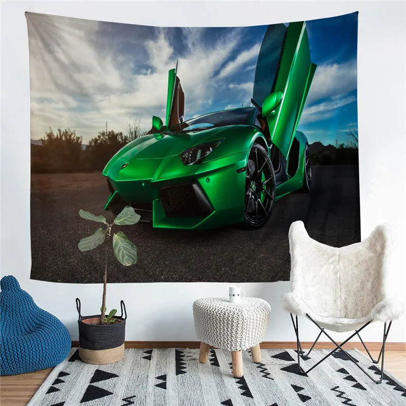 

Sports Car Printed Living Room Decoration Wall Hanging Tapestry Yoga Mat Rug Home Decor Art