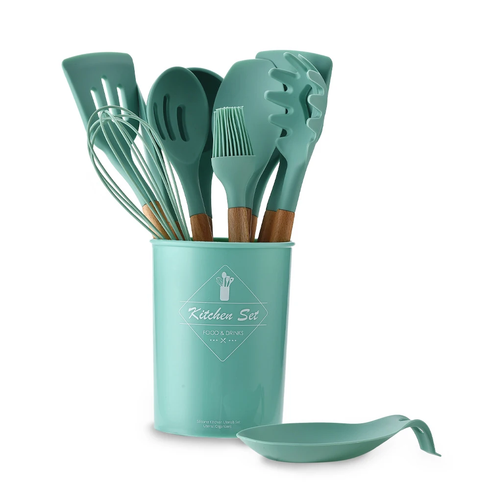 1pcs Silicone Kitchen Cooking Tools Spoon Egg Beaters Dinnerware Spatula Non-stick Baking Utensil Heat Resistant Accessories | Дом и сад