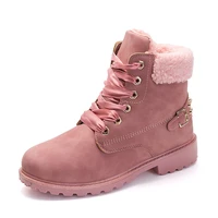 winter shoes women boots 2021 fashion warm plush ankle boots women shoes round toe lace up female snow boots woman shoes