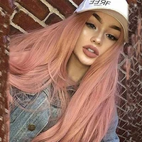 curly synthetic light pink lace front wigs cosplay lolita wig for black women highlight frontal body water wave glueless hair