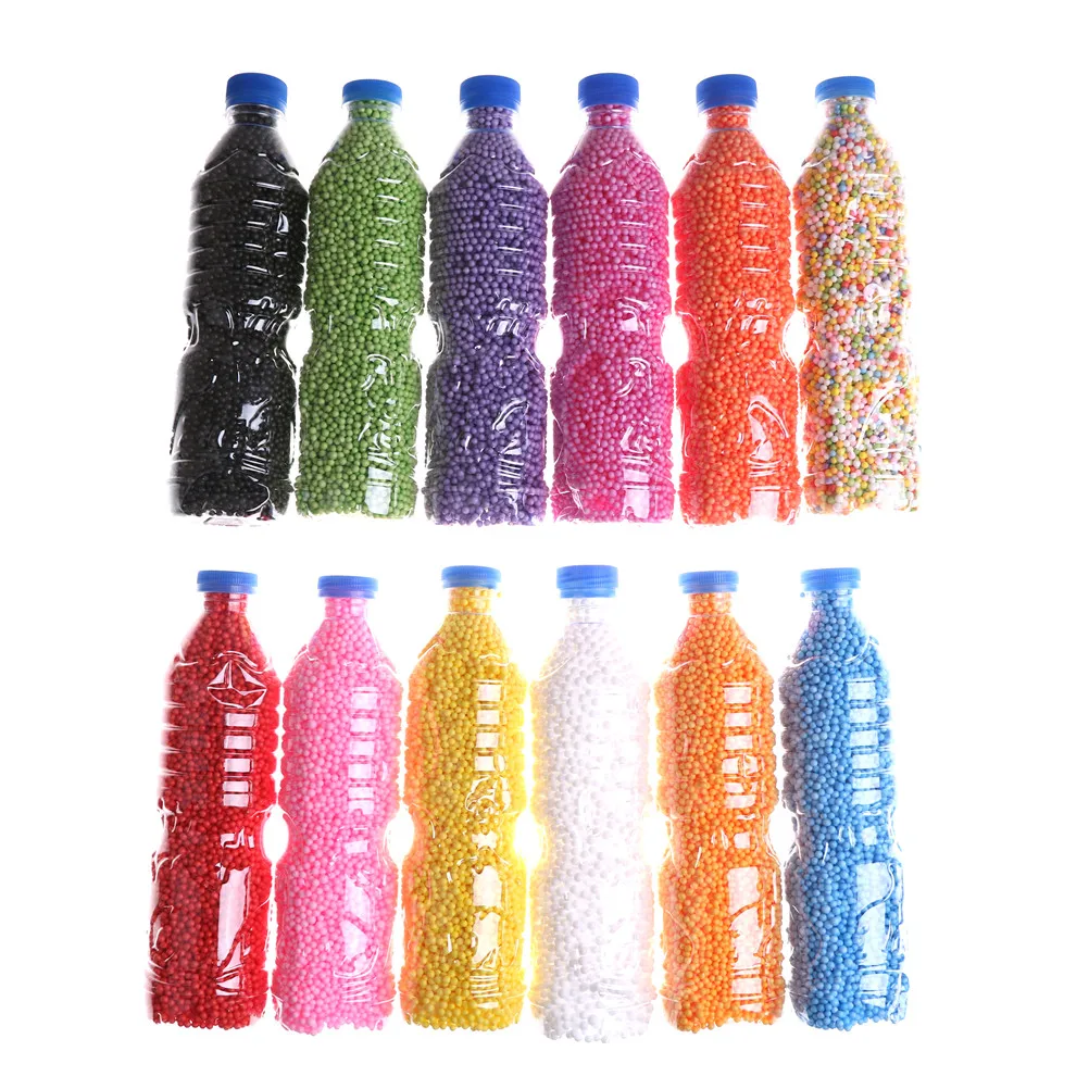 

500ml/Bottle DIY Snow Mud Particles Accessories Slime Balls Small Tiny Foam Beads For Floam Filler For DIY Supply