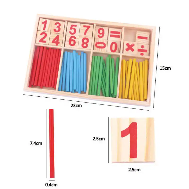 

Wooden toy counting sticks digital intelligence mathematics early educational toys present for baby children