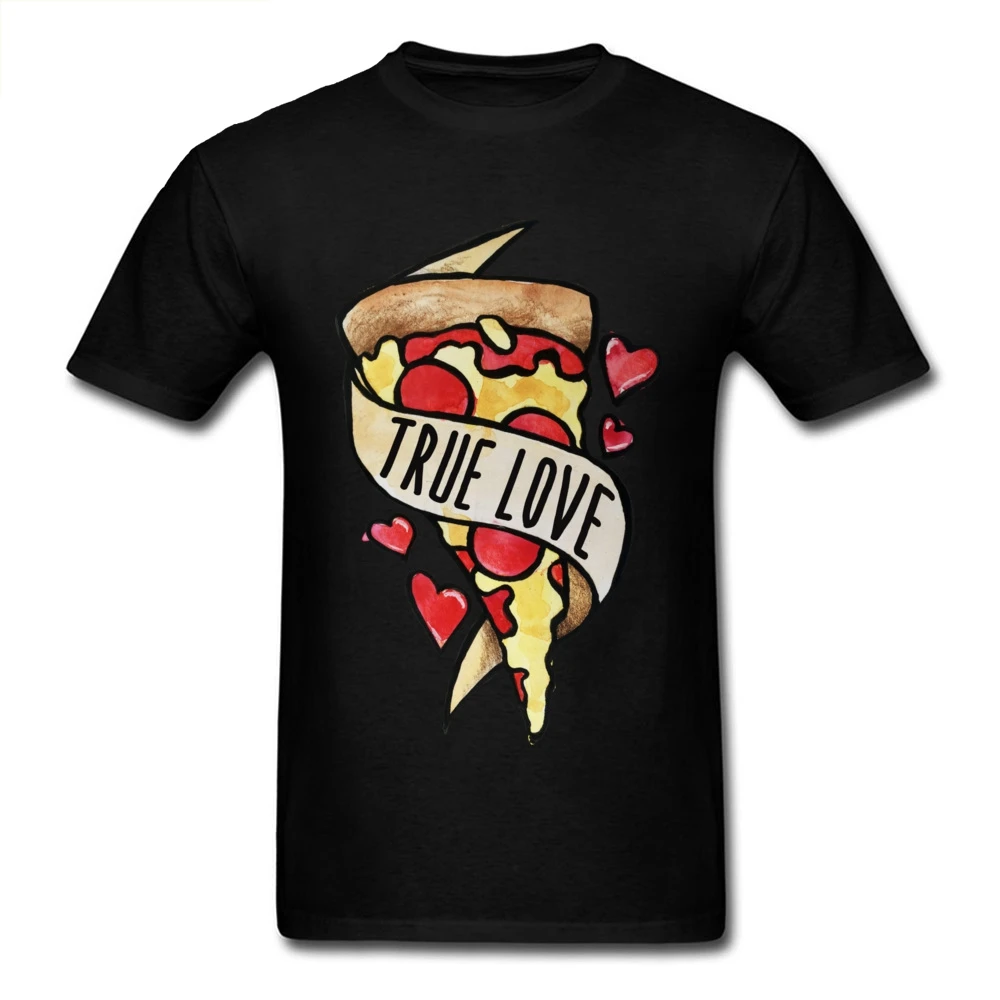 

Men T-shirt Pizza True Love Cartoon Design Male Short Sleeve 100% Cotton Tee Shirt Custom Students Group Clothes