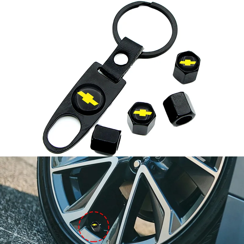 Модный автомобильный значок эмблема колпачки клапана колеса с брелоком для Chevrolet