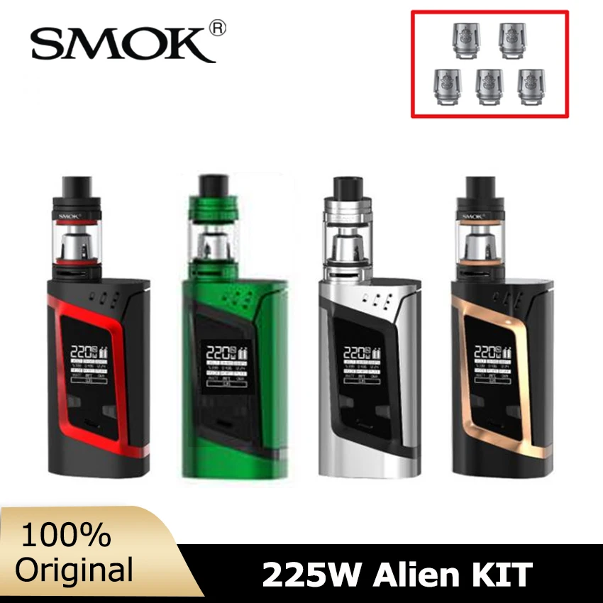 Оригинальный набор SMOK Alien 220 Вт TFV8 Baby Tank M2 Q2 катушка VW TC Vape Mod электронная сигарета