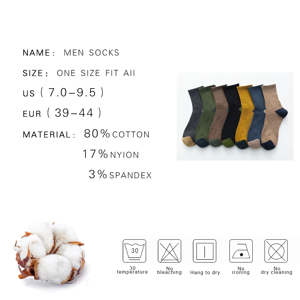 Autumn winter New Men's Socks Thick Warm High Quality Japanese Korean Harajuku Socks For Man Terry Towel Cotton Socks 5 Pairs images - 6