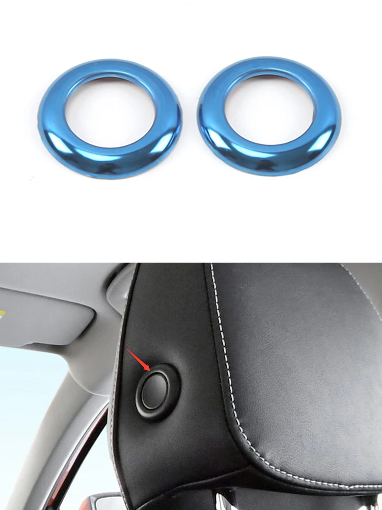 

For Skoda Karoq 2018 2019 2020 Interior Seat Headrest Adjustment Knob Button Trim Cover Decoration Frame Chrome Accessories