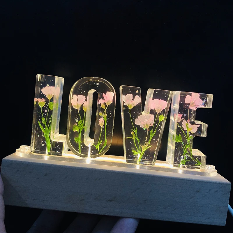 

Dried Flower Valentine's Day Mother's Birthday Gift Light Love Nightlight Desk Lamp Decorative LED Light FAS6