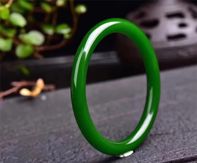 

Zheru ювелирные изделия натуральный Hetian jade jasper 54-64 мм зеленый браслет элегантные ювелирные изделия принцессы