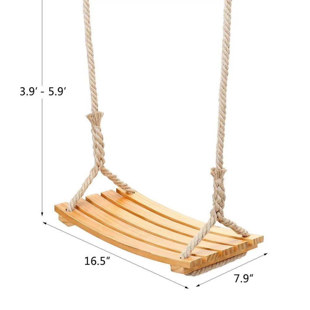 

Wooden Swing Adjustable Rope Length Outdoor Toy Children Adult Swing Gift For Children